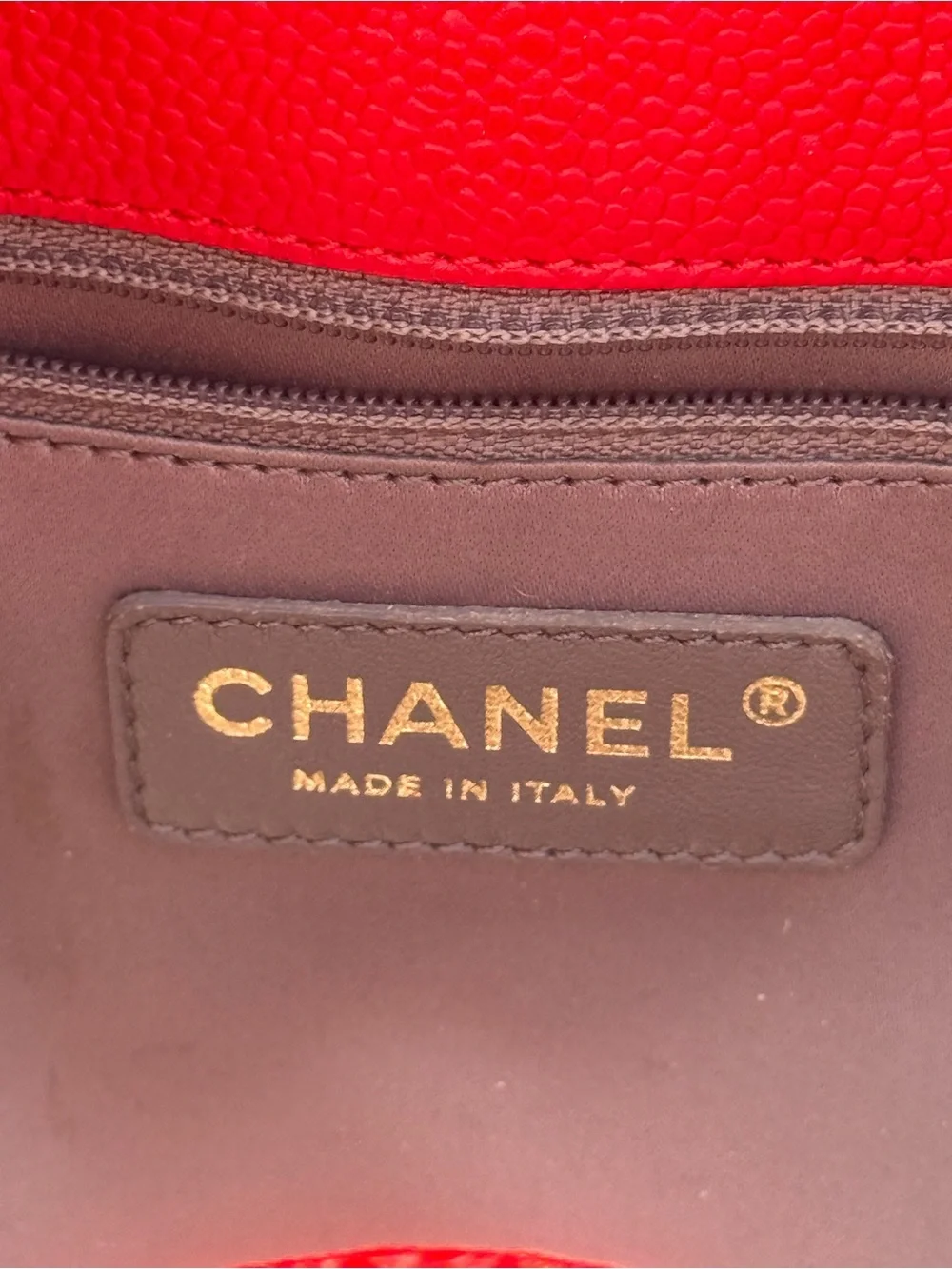 CHANEL Vintage Cherry Red Caviar Quilted Leather Tote with Gold Chain-Strap